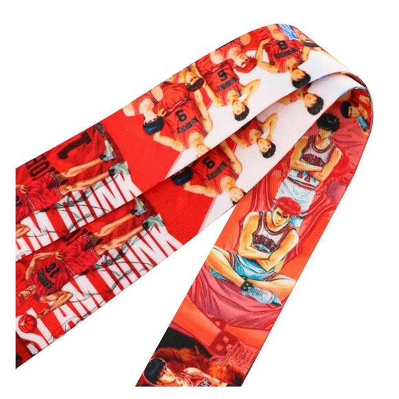 Classic Anime Slamdunk Neck strap Lanyard & Clip Red Fabric One Size Unisex - Picture 2 of 4